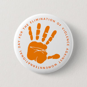 Orange Hand End the Violence 6 Cm Round Badge