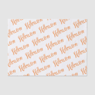 Orange Hand Lettered Halloween Script Tissue Paper