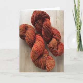 Orange Handdyed Yarn Greeting Card