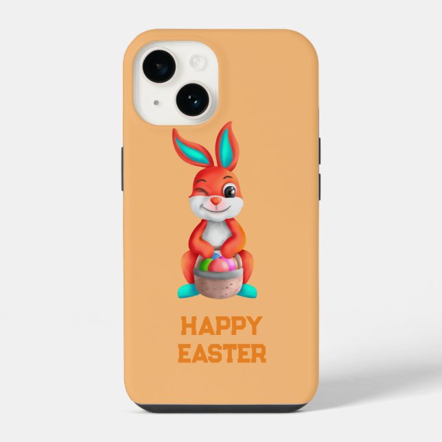 Orange Happy Easter  iPhone Case (Back)