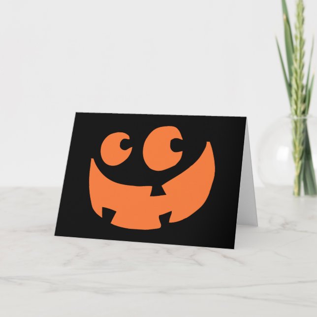 Orange Happy Halloween Pumpkin Card (Front)