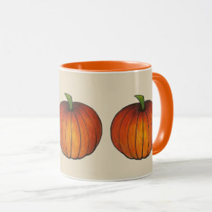 Orange Harvest Pumpkin Halloween Thanksgiving Fall Mug