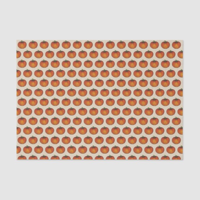 Orange Harvest Pumpkin Halloween Thanksgiving Fall Tissue Paper (Front)