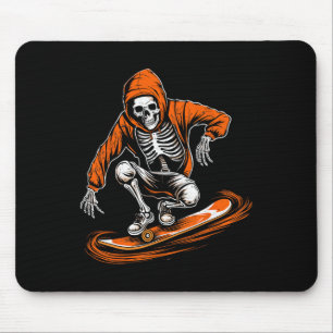 Orange Hat Skater With Skateboard Halloween Costum Mouse Pad