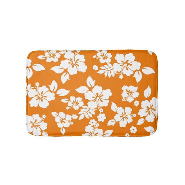 Orange Hawaiian Bath Mat (Front)