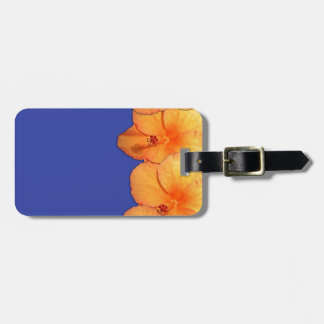 Orange Hawaiian Hibiscus Flowers Luggage Tag