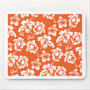Orange Hawaiian Hibiscus Mouse Pad