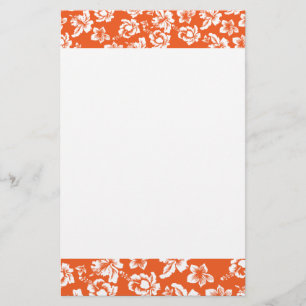 Orange Hawaiian Hibiscus Stationery