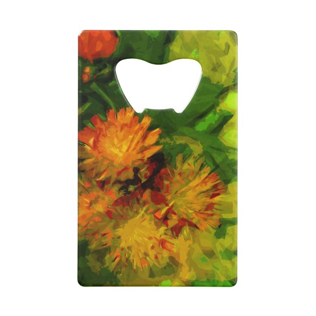 Orange Hawkweed Blossoms Abstract Impressionism (Front)