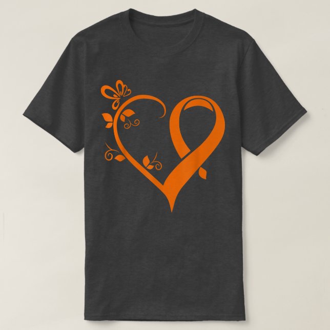 Orange Heart ADHD Neurodiversity Awareness Gift Wa T-Shirt (Design Front)
