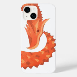 Orange heart dragon on white Case-Mate iPhone 14 case