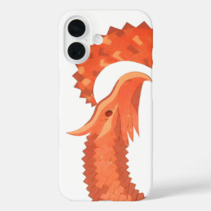 Orange heart dragon on white iPhone 16 case