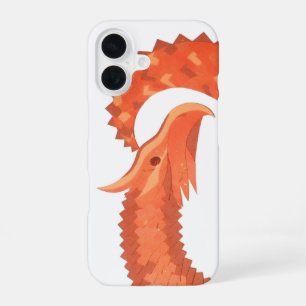 Orange heart dragon on white iPhone 16 case