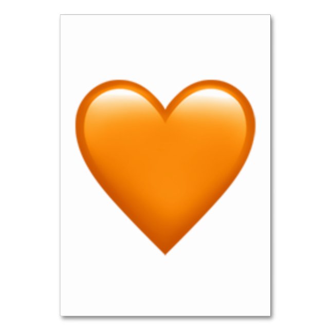 Orange Heart - Emoji Table Number (Front)