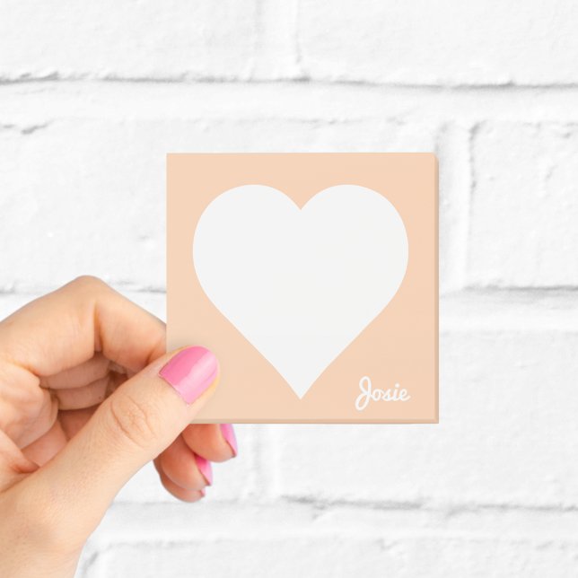 Orange Heart Sticky Notes with Name (Creator Uploaded)
