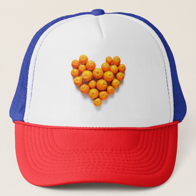 Orange Heart Trucker Hat (Front)