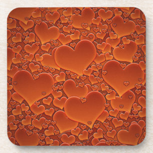 Orange Hearts Coaster