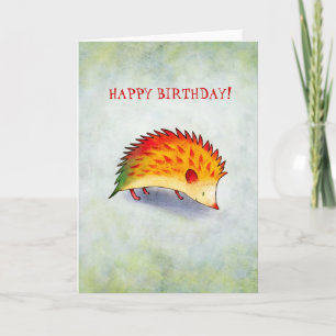 Orange Hedgehog Greeting Card(customisable) Card