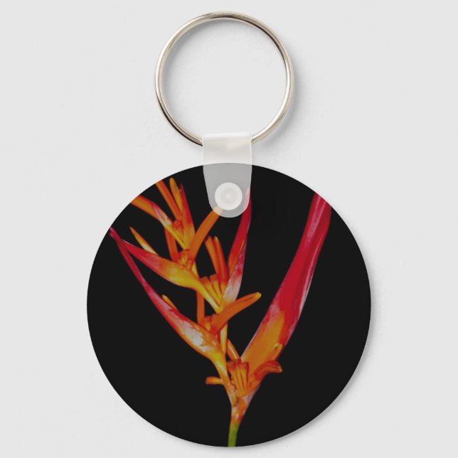 Orange Heliconia Key Ring (Front)