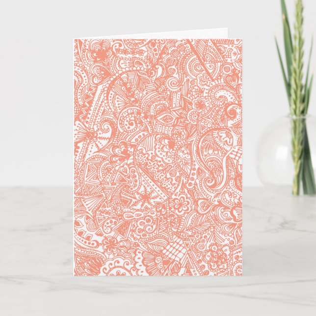 Orange Henna Greeting Card (Front)
