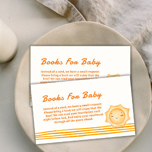 Orange Here Comes The Son Books For Baby Shower Enclosure Card
