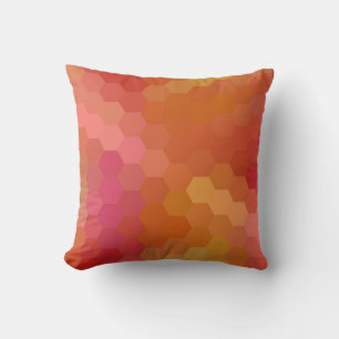 Orange Hexagon Seamless Pattern Cushion