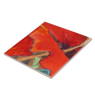 Orange Hibiscus 6 of 12 Ceramic Tile