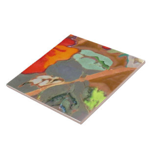 Orange Hibiscus 8 of 12 Ceramic Tile
