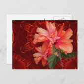 Orange hibiscus and kaleidoscope postcard (Front/Back)
