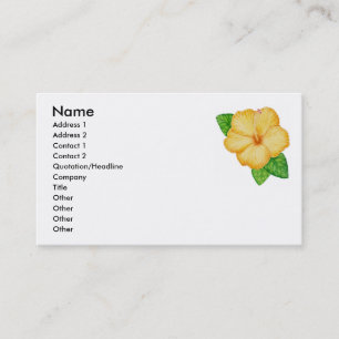 Orange hibiscus business card