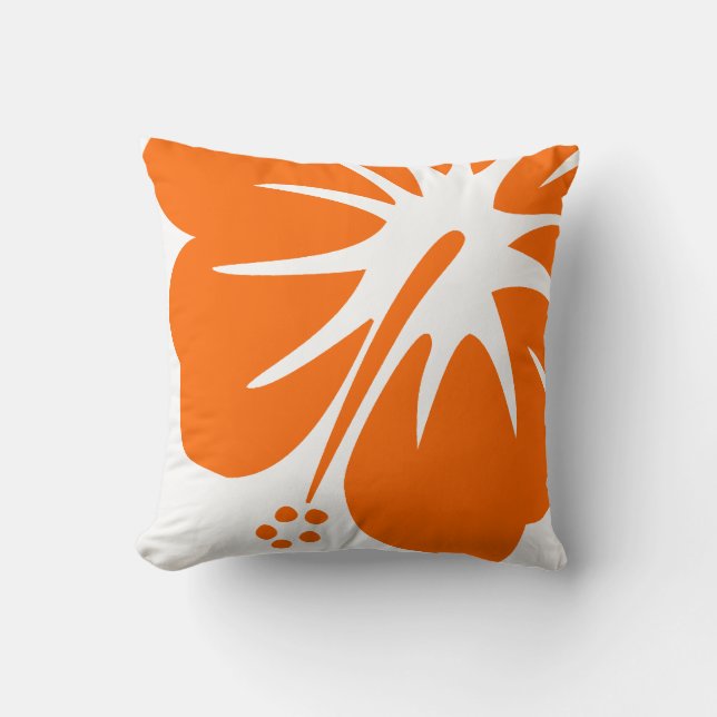 Orange Hibiscus Cushion (Front)