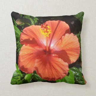 Orange Hibiscus Cushion