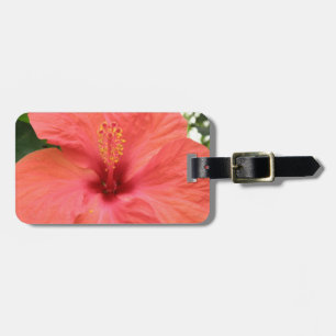 Orange Hibiscus Flower Macro Custom Luggage Tag