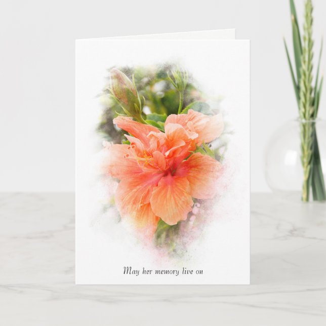 orange hibiscus for sympathy card (Front)