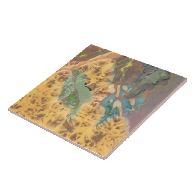 Orange Hibiscus Part 12 of 12 Ceramic Tile (Side)