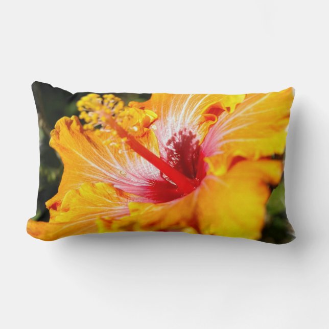Orange Hibiscus Pillow (Front)