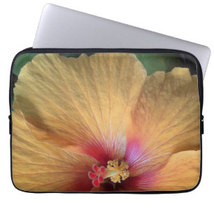 Orange Hibiscus Ruffle Laptop Sleeve