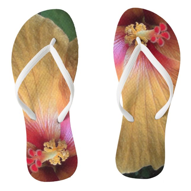 Orange Hibiscus Ruffle Thongs (Footbed)