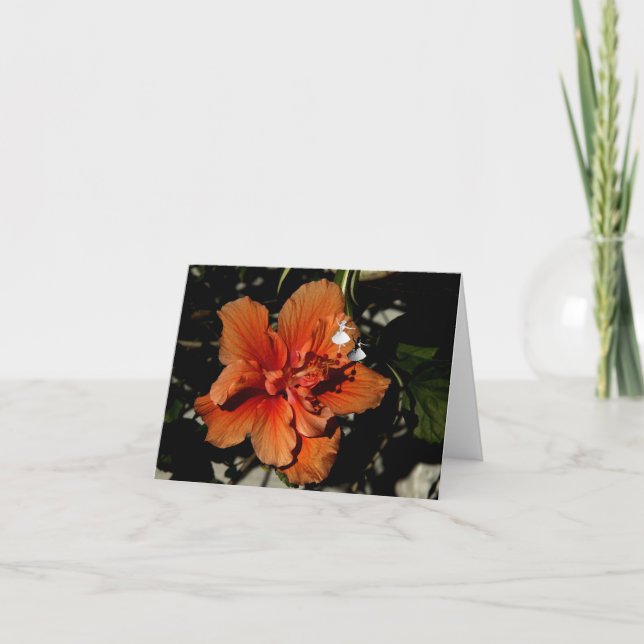 Orange Hibiscus Shadow Fairy Card (Front)