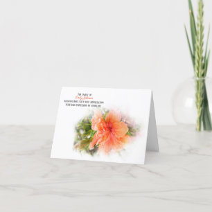 Orange Hibiscus Sympathy Thank You Card