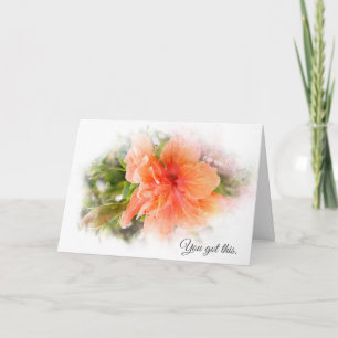 Orange Hibiscus Thinking of You Card