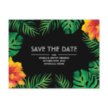 Orange Hibiscus Tropical Save the Date