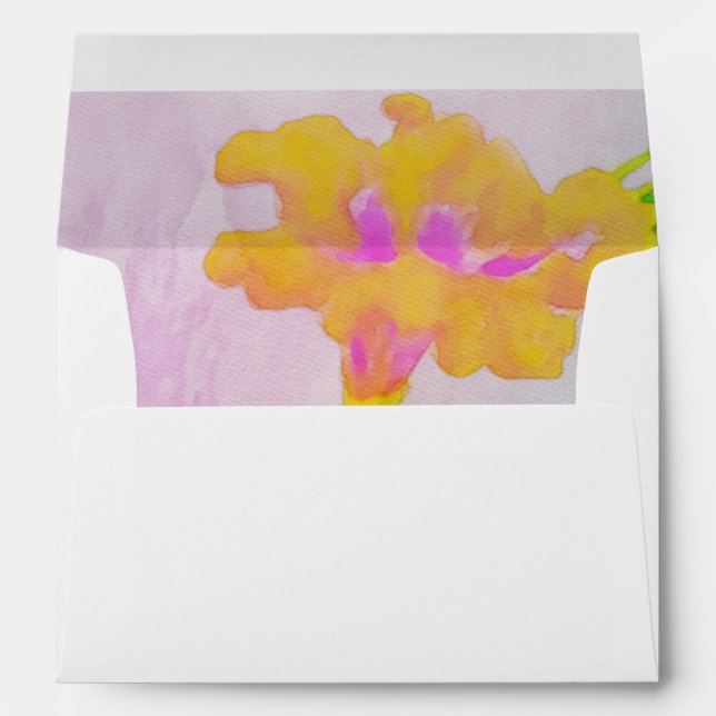Orange Hibiscus Watercolor Envelope (Back (Bottom))