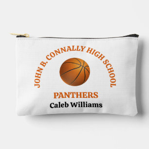 Orange High School Basketball Player Personalised Accessory Pouch