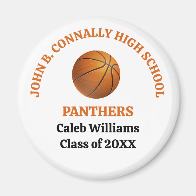 Orange High School Basketball Team Custom Magnet (Front)