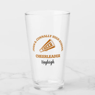 Orange High School Cheerleader Personalised Glass