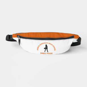 Orange High School Drill Team Dancer Personalised Bum Bags