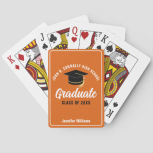 Orange High School Graduate Custom Graduation Playing Cards