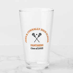 Orange High School Lacrosse Team Personalised Glass