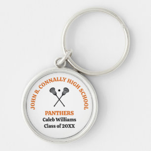 Orange High School Lacrosse Team Personalised Key Ring